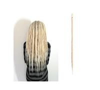 Ponytail Extension 20 Inch Handmade Dreadlocks Extensions 5 Strands Synthetic Dreads Locks Crochet Braids Hair 1.0cm Fake Twist Braiding Reggae Braid Daily use(Bleach Blonde)