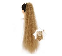 Ponytail Extension 22/32 Inch Long Corn Wavy Ponytail Extensions Synthetic Natural Drawstring Ribbon Fake Hair Pony Tail Clip in Extensions Women Hairpieces Hair Extensions Ponytail(004,32inches)
