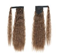 Ponytail Extension 22/32 inch Synthetic Natural Hairpiece Headwear Hair Brown Grey Long Curly Ponytail Wrap Around Ponytail Clip in Hair Extensions Ponytail Hair Extension (Color : 12, Size : 22inch