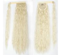 Ponytail Extension 22/32 inch Synthetic Natural Hairpiece Headwear Hair Brown Grey Long Curly Ponytail Wrap Around Ponytail Clip in Hair Extensions Ponytail Hair Extension (Color : 613, Size : 22inc