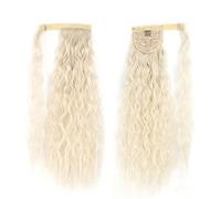 Ponytail Extension 22/32 inch Synthetic Natural Hairpiece Headwear Hair Brown Grey Long Curly Ponytail Wrap Around Ponytail Clip in Hair Extensions Ponytail Hair Extension (Color : 60, Size : 32inch