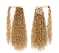Ponytail Extension 22/32 inch Synthetic Natural Hairpiece Headwear Hair Brown Grey Long Curly Ponytail Wrap Around Ponytail Clip in Hair Extensions Ponytail Hair Extension (Color : 27, Size : 22inch