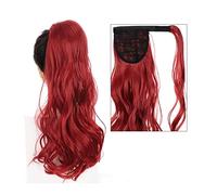Ponytail Extension 22" Long Wave Ponytail Natural Wavy Synthetic Wrap Around Ponytail Hairpiece for Women Extension Magic Paste Heat Resistant Hair Extensions Ponytail(101)