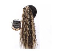 Ponytail Extension 22" Synthetic Fluffy Curly Ponytail Hairpieces Clip in Ponytail Hair Extensions for Women Long Corn Wave Ponytail Extensions Hair Extensions Ponytail(009)