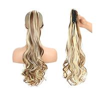 Ponytail Extension 22" Wavy Ponytail Hair Claw Jaw Clip in Hair Extension Heat Resistant Fiber Ponytail Hairpiece for Women Girls Extension Synthetic Long Wave Hair Hair Extensions Ponytail(0036)