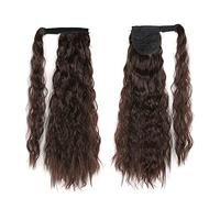 Ponytail Extension 22inch Synthetic Corn Wavy Long Ponytail for Women Hairpiece Wrap On Clip Hair Extensions Pony Tail Hair Extensions Ponytail(Color:4)