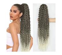 Ponytail Extension 24/30inch Long Kinky Curly Ponytail Extensions Synthetic Drawstring Curly Hair Extension Ponytails Clip in Natural Hair Ponytail Extensions for Women Hair Extensions Ponytail(Color: