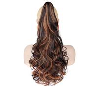 Ponytail Extension, 24" Fluffy Long Wavy Curly Claw Clip Hair Extensions Fake Pony Tails Soft Synthetic Hairpiece Hair Extension for Daily Use(2H30#)