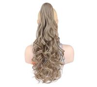 Ponytail Extension, 24" Fluffy Long Wavy Curly Claw Clip Hair Extensions Fake Pony Tails Soft Synthetic Hairpiece for Daily Use(18M613#)