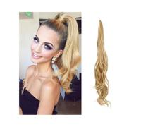 Ponytail Extension 26 Inch Long Wavy Ponytail Flexible Wrap Around Ponytail Hair Extensions Synthetic Hairpieces for Women Daily Use Hair Extensions(M27-613)