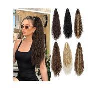 Ponytail Extension 26 inch Synthetic Ponytail Extension Long Water Wavy Claw Clip Ponytail Hairpiece for Women Ponytail(4H27)