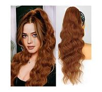 Ponytail Extension 26" Long Body Wavy Drawstring Ponytail Natural Soft Clip in Ponytail Extension Synthetic Heat Resistant Hair Extensions Hairpiece for Women Girls Hair Extensions Ponytail(Color:Oran