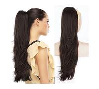 Ponytail Extension 26inch Long Wavy Drawstring Extensions Synthetic Ponytail Hairpieces for Women Daily Ponytail Multi-layered Synthesic Clip in Pony Tail Hair Hair Extensions Ponytail(Dark brown)