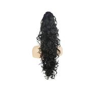 Ponytail Extension 32" Long Curly Styled Clip In Claw Ponytail Hair Synthetic Hairpiece 270g with A Jaw claw(Natural Black)