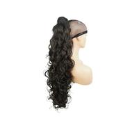Ponytail Extension 32" Long Curly Styled Clip In Claw Ponytail Hair Synthetic Hairpiece 270g with A Jaw claw(Dark Brown)