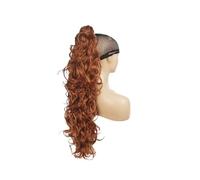 Ponytail Extension 32" Long Curly Styled Clip In Claw Ponytail Hair Synthetic Hairpiece 270g with A Jaw claw(Orange red)