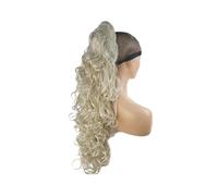 Ponytail Extension 32" Long Curly Styled Clip In Claw Ponytail Hair Synthetic Hairpiece 270g with A Jaw claw(White blonde)