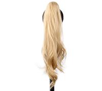 Ponytail Extension 32inch Synthetic Flexible Wrap Around PonyTail Length Ponytail Extensions Blonde Ponytail Hairpieces for Women Daily Use for Daily Use(M27-613)