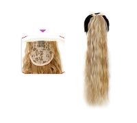 Ponytail Extension 35/55/80cm Synthetic Long Corn Wave Ponytail Extension Drawstring Curly Wavy Ponytail Hairpieces for Women Curly Drawstring Ponytail Heat Resistant Hair Extensions Ponytail(009)