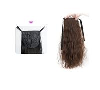 Ponytail Extension 35/55/80cm Synthetic Long Corn Wave Ponytail Extension Drawstring Curly Wavy Ponytail Hairpieces for Women Curly Drawstring Ponytail Heat Resistant Hair Extensions Ponytail(001)