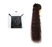 Ponytail Extension 35/55/80cm Synthetic Long Corn Wave Ponytail Extension Drawstring Curly Wavy Ponytail Hairpieces for Women Curly Drawstring Ponytail Heat Resistant Hair Extensions Ponytail(0015)
