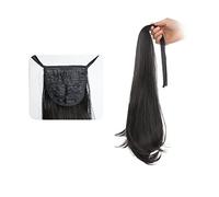 Ponytail Extension 40/50CM Long Drawstring Ribbon Straight Ponytail Extension Synthetic Drawstring Ponytail Extension Wrap Around Clip in Ponytail Hair Extension Ponytail Hair Extension(Color:Brownish