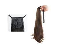 Ponytail Extension 40/50CM Long Drawstring Ribbon Straight Ponytail Extension Synthetic Drawstring Ponytail Extension Wrap Around Clip in Ponytail Hair Extension Ponytail Hair Extension(Color:Light Br