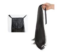 Ponytail Extension 40/50CM Long Extension Wrap Around Clip in Ponytail Hair Extension Drawstring Ribbon Straight Ponytail Extension Synthetic Drawstring Ponytail Hair Extensions Ponytail(Light Brown,5