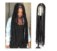 Ponytail Extension 50 Inches Faux Braids Hair Knotless Long Wig Synthetic Braided Wigs Lace Front Traingle Wigs