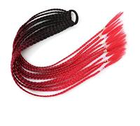 Ponytail Extension 60CM Colorful Mixed Braid Hairpieces for Girls Kids, Dress Beautification Ornament Synthetic Rubber Band Twist Braid Ponytail Extension Hair Extensions Ponytail(0019)
