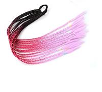 Ponytail Extension 60CM Colorful Mixed Braid Hairpieces for Girls Kids, Dress Beautification Ornament Synthetic Rubber Band Twist Braid Ponytail Extension Hair Extensions Ponytail(0033)