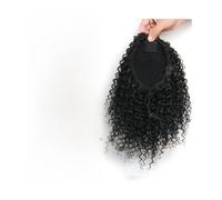 Ponytail Extension Afro Kinky Curly Ponytail Hair Piece for Black Women 10 Inch Short Synthetic Elastic Drawstring Hair Extension Ponytail(1B)