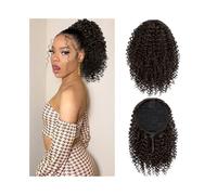 Ponytail Extension Afro Kinky Curly Ponytail Hair Piece for Black Women 10 Inch Short Synthetic Elastic Drawstring Hair Extension Ponytail(4)