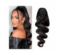 Ponytail Extension Body Wave Drawstring Ponytail Natural Black Brazilian Virgin Hair Pieces Clip In Wavy Ponytail Extensions for Women Hair Extensions(14inches)