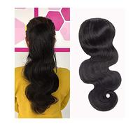 Ponytail Extension Body Wave Ponytail Brazilian Remy Human Hair 8-24inch Body Wave Drawstring Ponytail Extension Clip In Curly Ponytail Hairpieces for Women Hair Extensions Ponytail (Color : Body Wav
