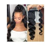 Ponytail Extension Brazilian Human Hair 8-26 Inch Long Body Wave Wrap Around Ponytail Hairpiece for Women(24inches)