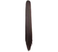Ponytail Extension Claw, 24 in Brown Black Claw Clip Hair Extension, High-Temperature Fiber, Easy Wear for Women, Natural Shine for Added Volume, Synthetic Hairpiece for Adults