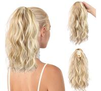 Ponytail Extension Claw Clip, Blonde Hair Extensions Short, 14inch Claw Clip Ponytail Hair Extensions, Hair Pieces for Women (Blonde)
