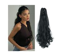 Ponytail Extension Claw Clip In Wavy Ponytail Extensions Synthetic Fiber Ponytail Hair Piece 22 Inch Long Wavy Curly Claw Clip Ponytail Extensions for Women Girls Ponytail Hairpiece (Color : SH88-1B