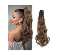 Ponytail Extension Claw Clip In Wavy Ponytail Extensions Synthetic Fiber Ponytail Hair Piece 22 Inch Long Wavy Curly Claw Clip Ponytail Extensions for Women Girls Ponytail Hair Extension(Color:SH88-6A