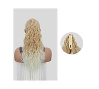 Ponytail Extension Claw Clip Ponytail Extensions 20Inch Natural Look Water Wavy Synthetic Pony Tail Clip in Curly False Hair Piece Ponytail(27T613)