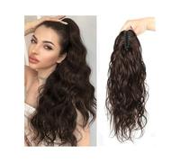 Ponytail Extension Claw Clip Ponytail Human Hair Extensions Brazilian Remy Hair Body Wave Ponytail Extensions #2 Dark Brown Wave Curly Clip In Ponytail Hairpiece Ponytail Hairpiece(22inches)