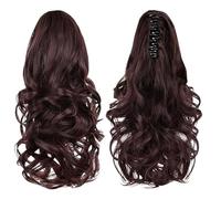 Ponytail Extension Claw Clip Wig Curly Wavy Synthetic Hairpieces for Women Girls Natural Soft Secure Comfortable Premium Fiber Heat-Resistant Daily Party Occasions