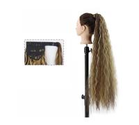 Ponytail Extension Corn Wave Ponytail Hair Extensions - 22/34 Inch Long Wavy Curly Wrap Around Pony Tail Clip In Natural Synthetic Wavy Hairpiece for Women Hair Extensions Ponytail (Color : 4H27, Si