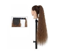 Ponytail Extension Corn Wave Ponytail Hair Extensions - 22/34 Inch Long Wavy Curly Wrap Around Pony Tail Clip In Natural Synthetic Wavy Hairpiece for Women Hair Extensions Ponytail (Color : 4-30, Si