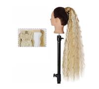 Ponytail Extension Corn Wave Ponytail Hair Extensions - 22/34 Inch Long Wavy Curly Wrap Around Pony Tail Clip In Natural Synthetic Wavy Hairpiece for Women Hair Extensions Ponytail (Color : F27-613,