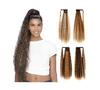 Ponytail Extension Corn Wave Ponytail Hair Extensions - 34 Inch Long Wavy Curly Wrap Around Pony Tail Extension Natural Synthetic Wavy Ponytail Hairpiece for Women Hair Extensions Ponytail (Color : 6
