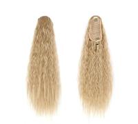 Ponytail Extension Corn Wavy Drawstring Ponytail 22 Inch Long Wave Curly Synthetic Hairpiece Clip in Hair Extensions Ponytail(25)