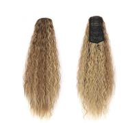Ponytail Extension Corn Wavy Drawstring Ponytail 22 Inch Long Wave Curly Synthetic Hairpiece Clip in Hair Extensions Ponytail(12H24)