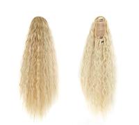 Ponytail Extension Corn Wavy Drawstring Ponytail 22 Inch Long Wave Curly Synthetic Hairpiece Clip in Hair Extensions Daily use(27H613)